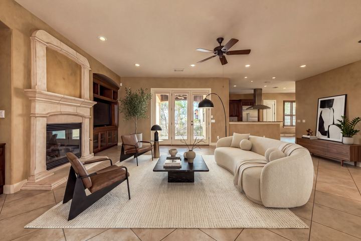 Living Room, Fireplace (virtually staged)