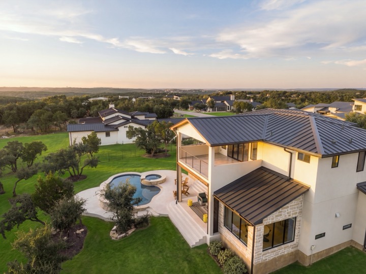 Aerial, Pool and Balcony